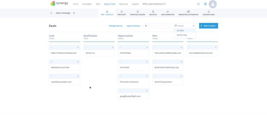 SEOReseller Dashboard CRM