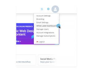 White Label > Dashboard Setup