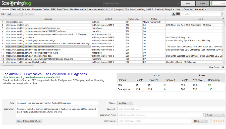 Screaming Frog - SEO Spider Tool