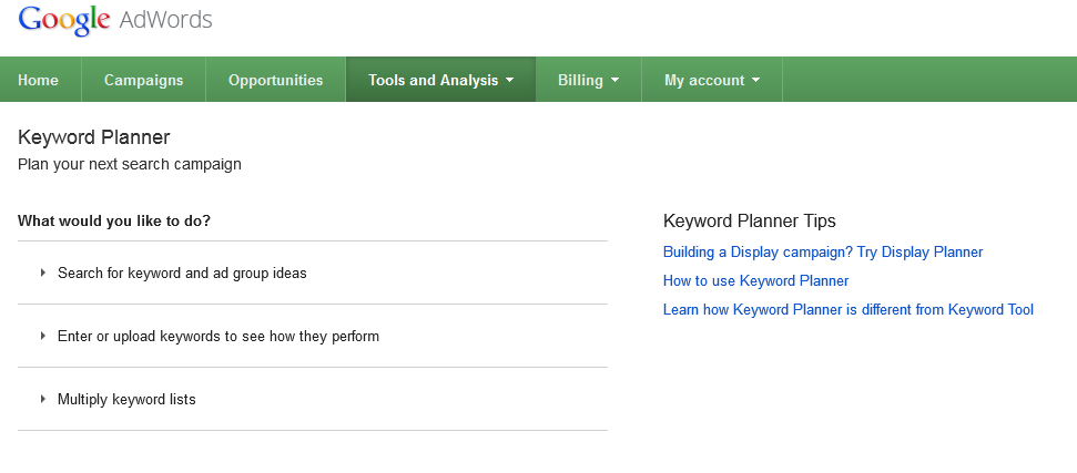 Google Analytics' Keyword Planner Now Live, Replaces Keyword Tool