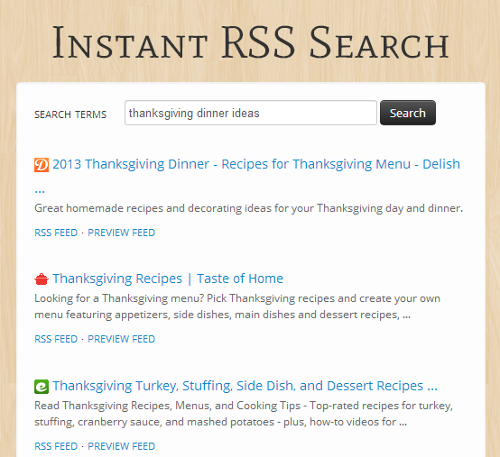 Instant RSS Search