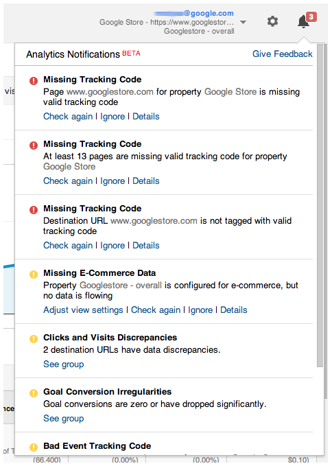 Google Analytics Diagnostics in Beta