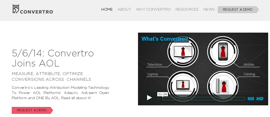 Convertro's announcement of its acquisition by AOL