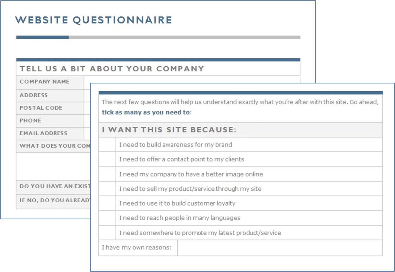 Website Questionnaire