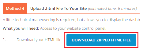 Method 4 - Download Zipped HTML File