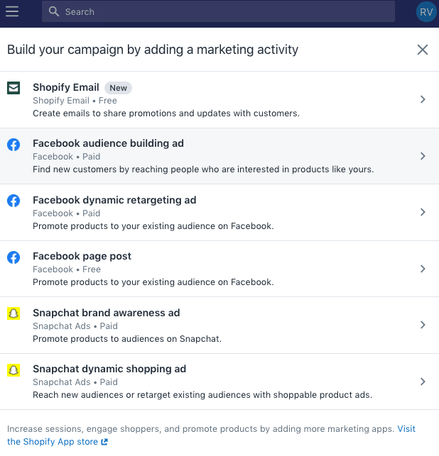 how to connect shopify to facebook