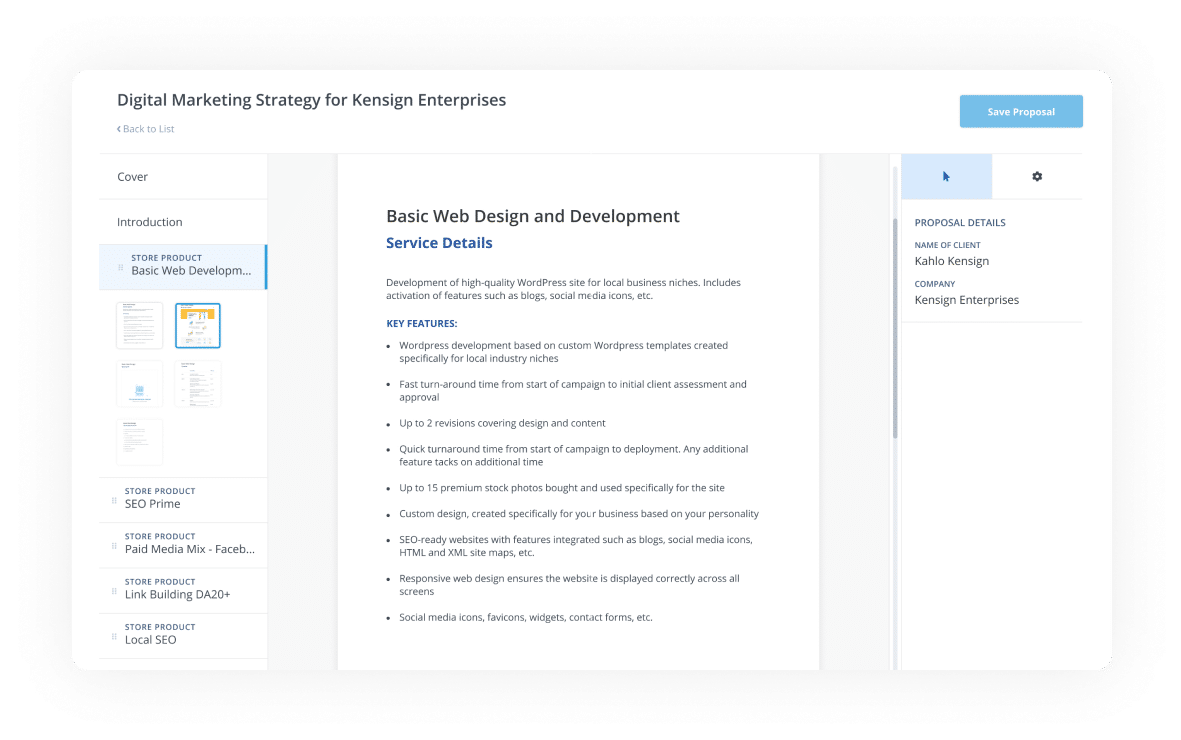 Proposal Builder Proposal Software For Seo Web Design And Paid Ads
